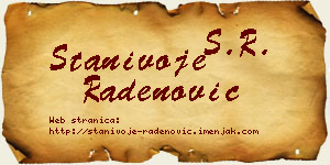 Stanivoje Radenović vizit kartica
